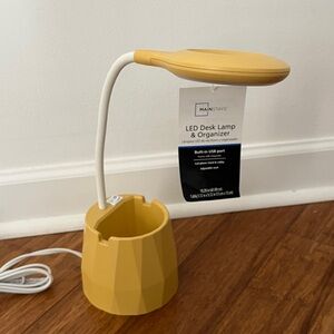 Mainstays Yellow LED Desk Light with Organizer